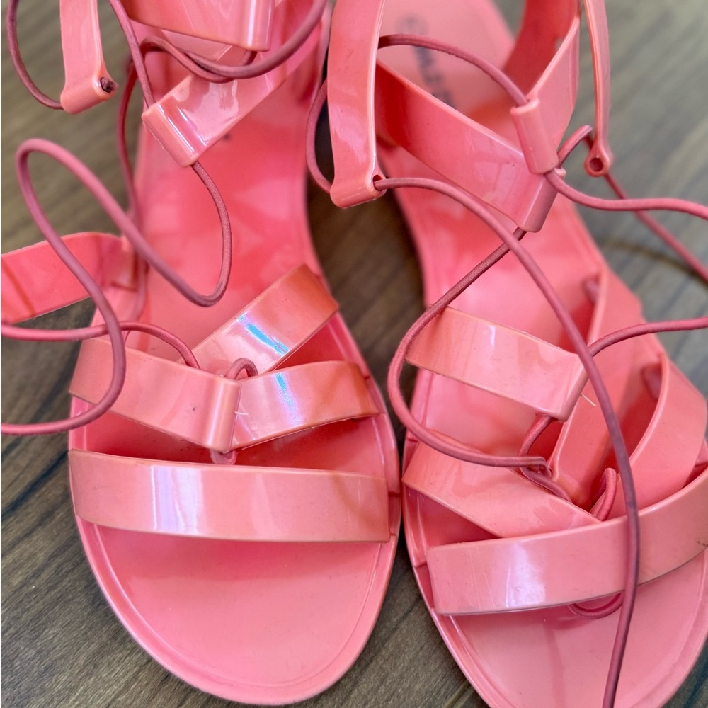 Coral Jelly Strappy Sandals
